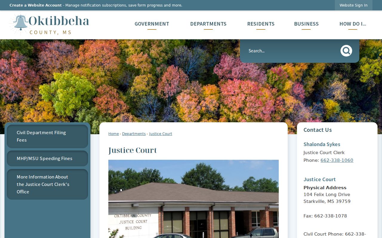 Oktibbeha County criminal docket routing through Justice Court