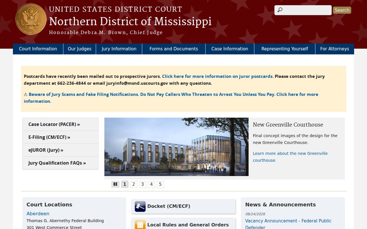Oktibbeha County court docket federal court context