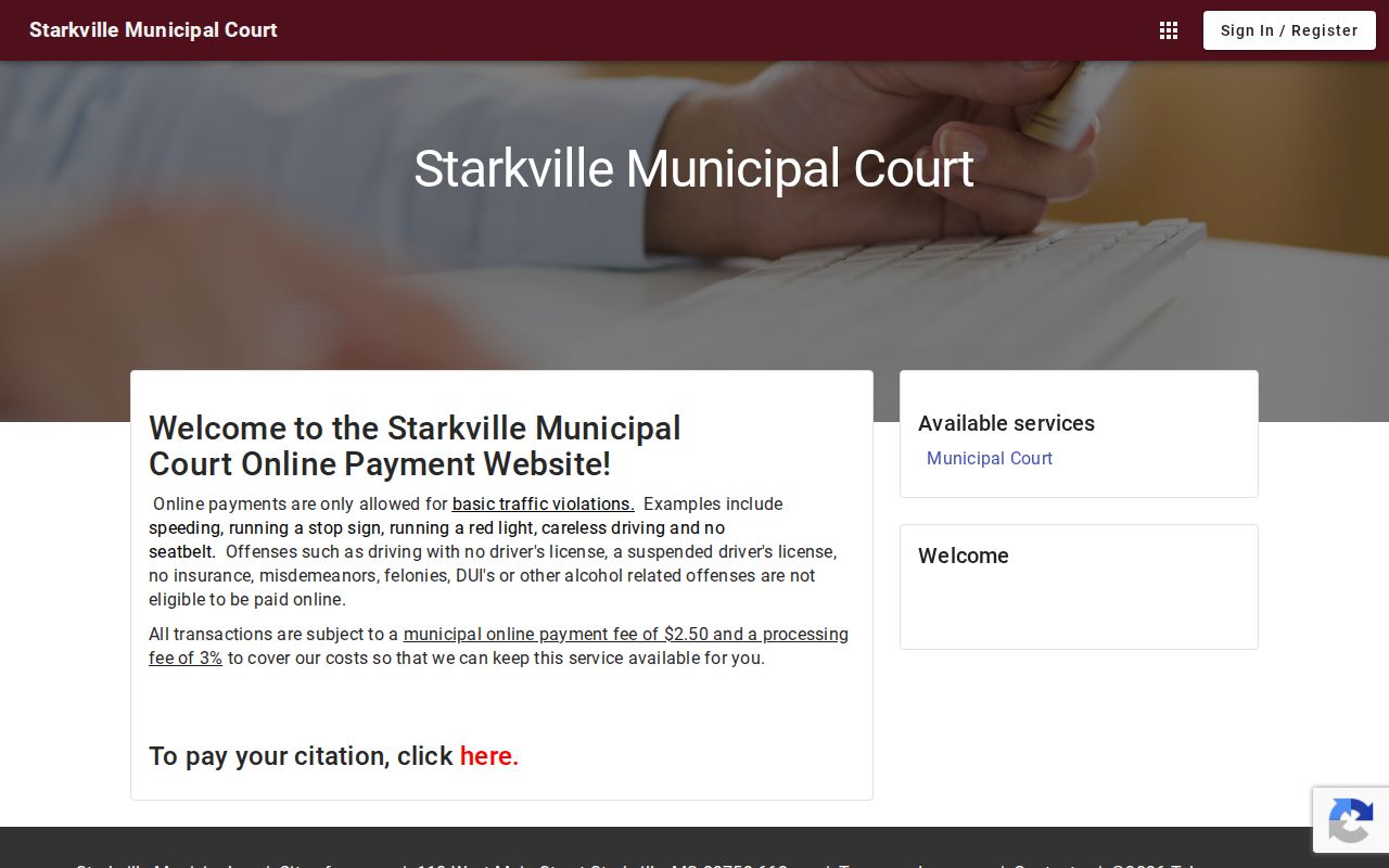 Starkville court docket municipal online services